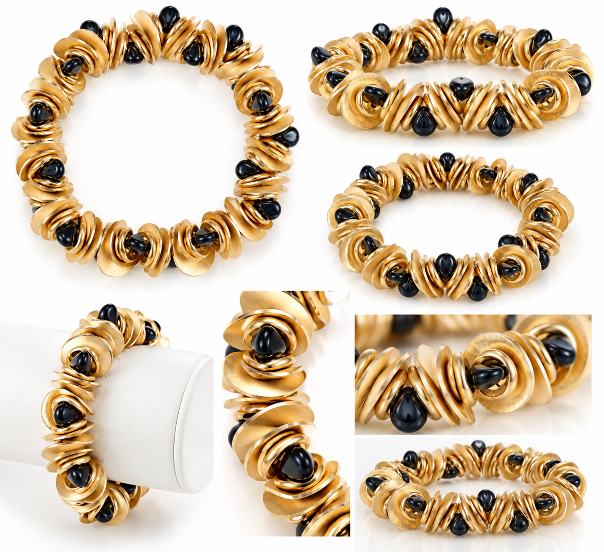 THE SOLIEL BRACELET IN GOLD AND MIDNIGHT