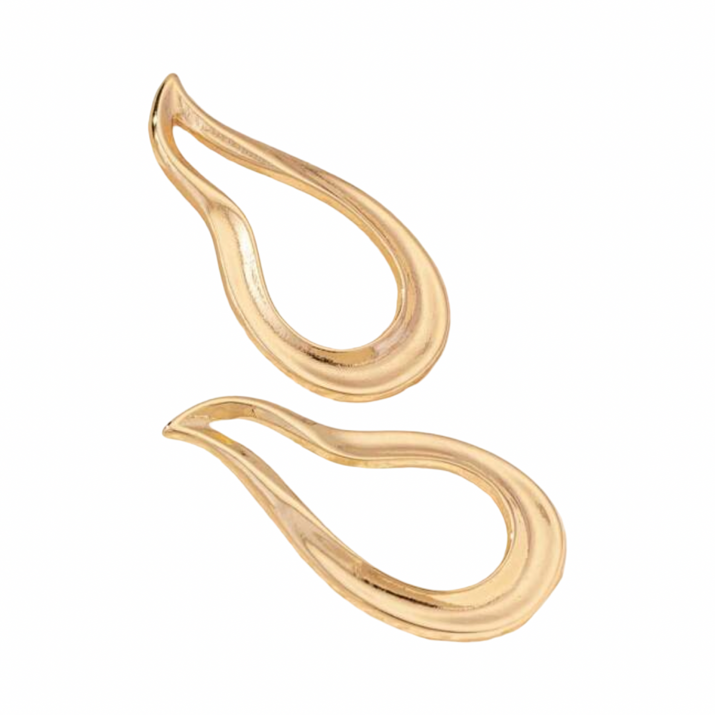 GOLD OPEN WAVY TEAR DROP EARRING