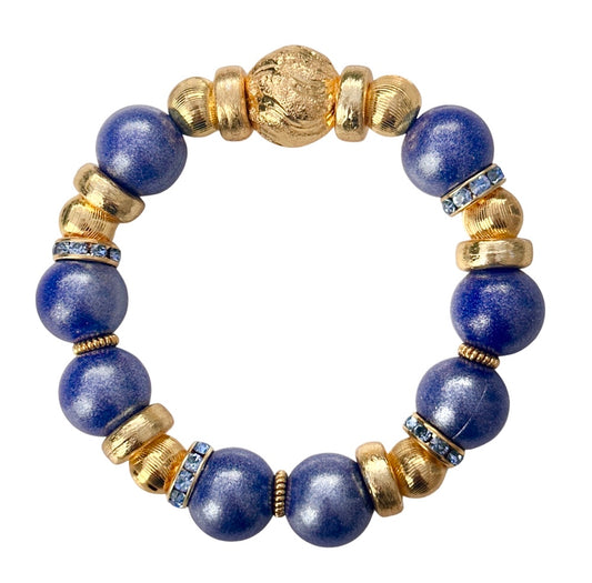 OPALIZED DARK BLUE AND GOLD BANGLE