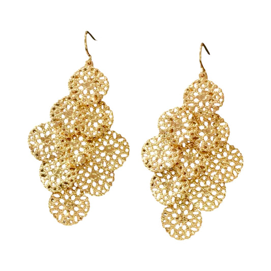 TEXTURED DISC DANGLE EARRING