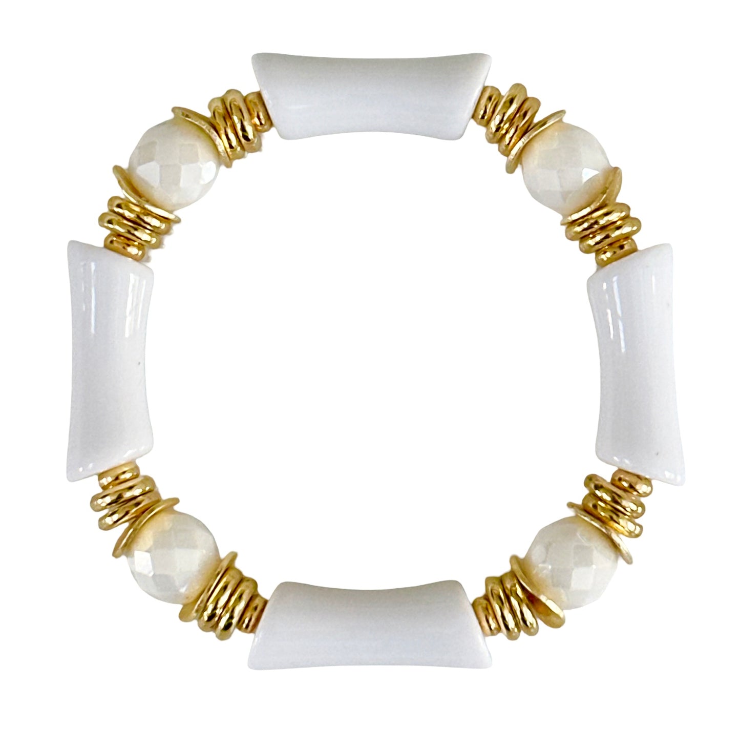 WHITE AND GOLD LINK BRACELET