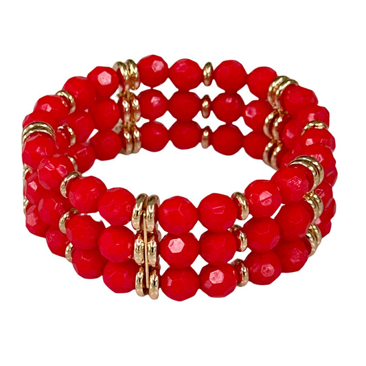 RED AND GOLD TRIPLE CUFF