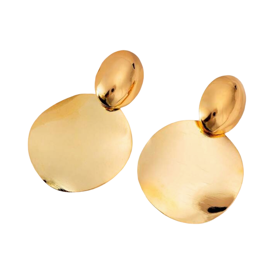 GOLD TEXTURED DISC EARRING