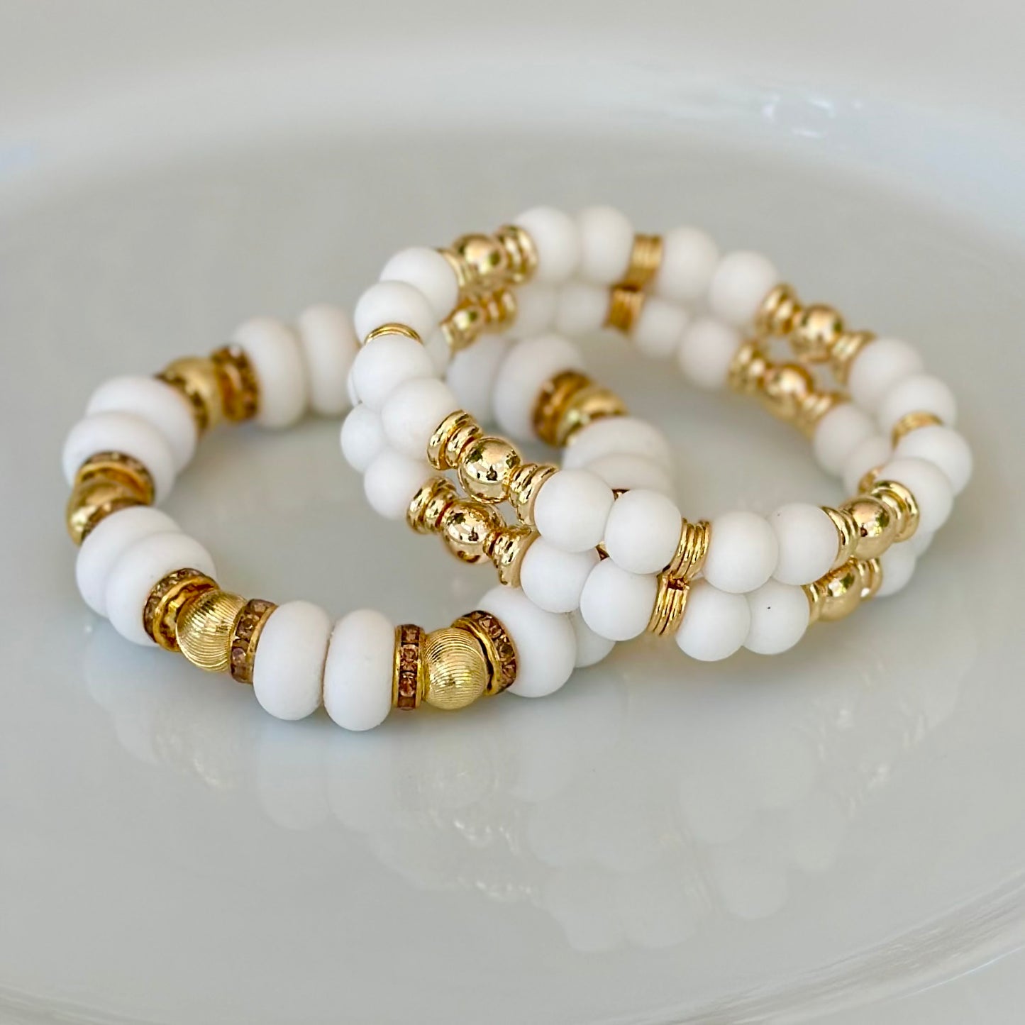 WHITE AND GOLD CUFF