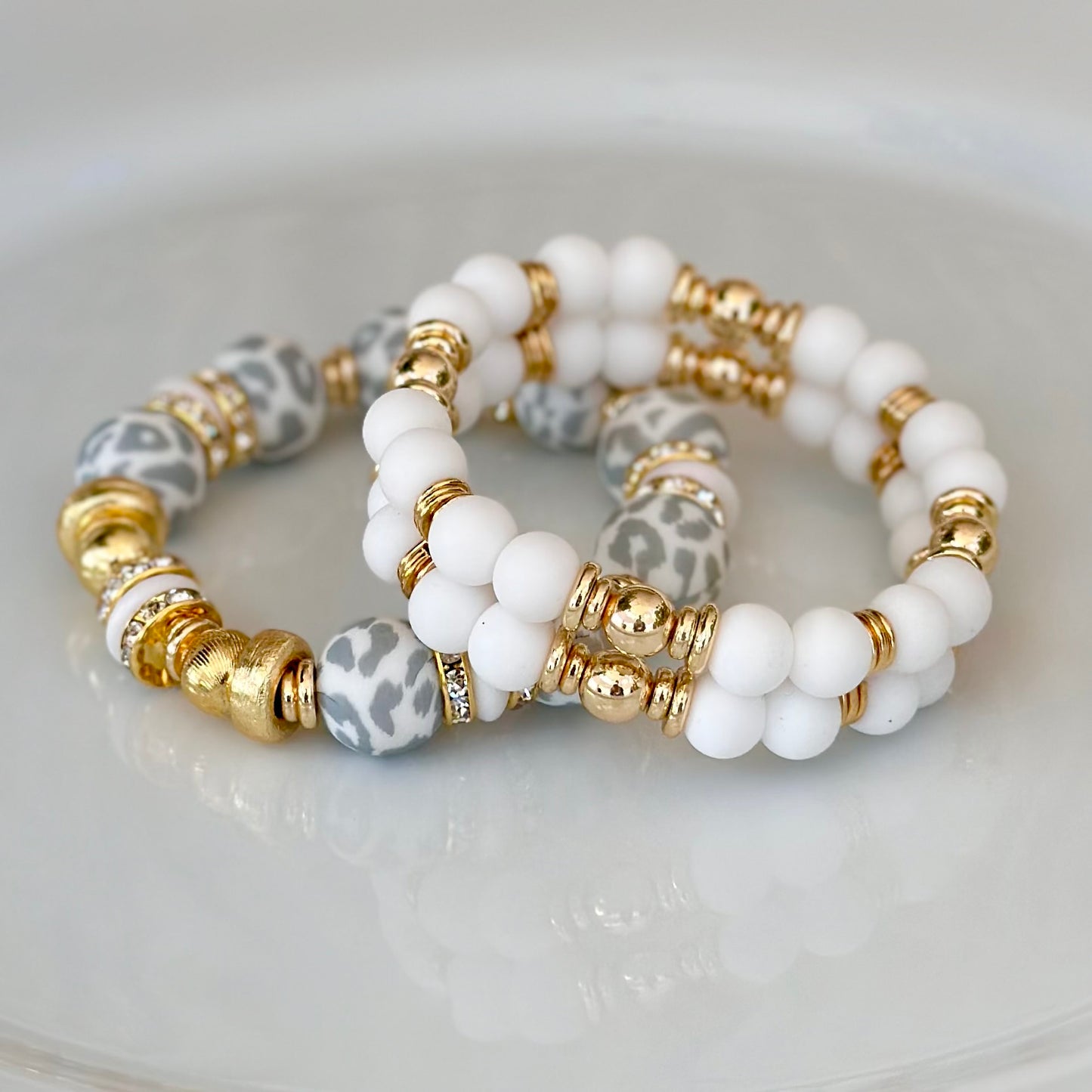 WHITE AND GOLD CUFF