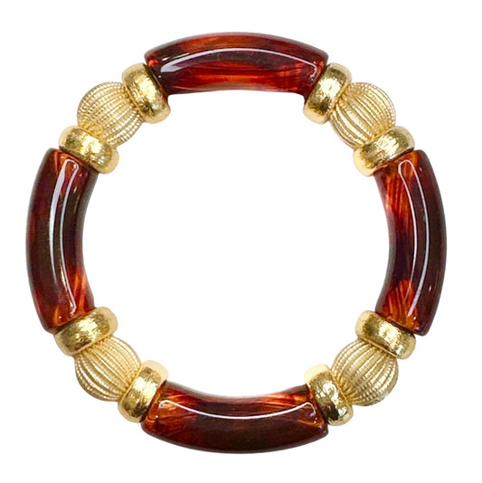 TORTOISE SHELL WITH GOLD LINK BRACELET