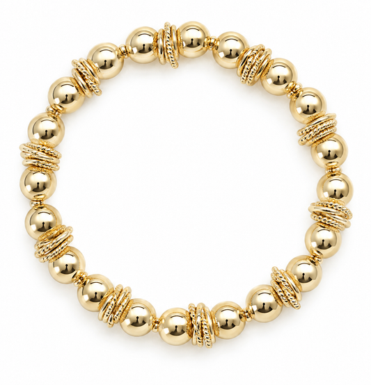 THE VIVIENNE BANGLE IN GOLD WITH ROPE ACCENTS