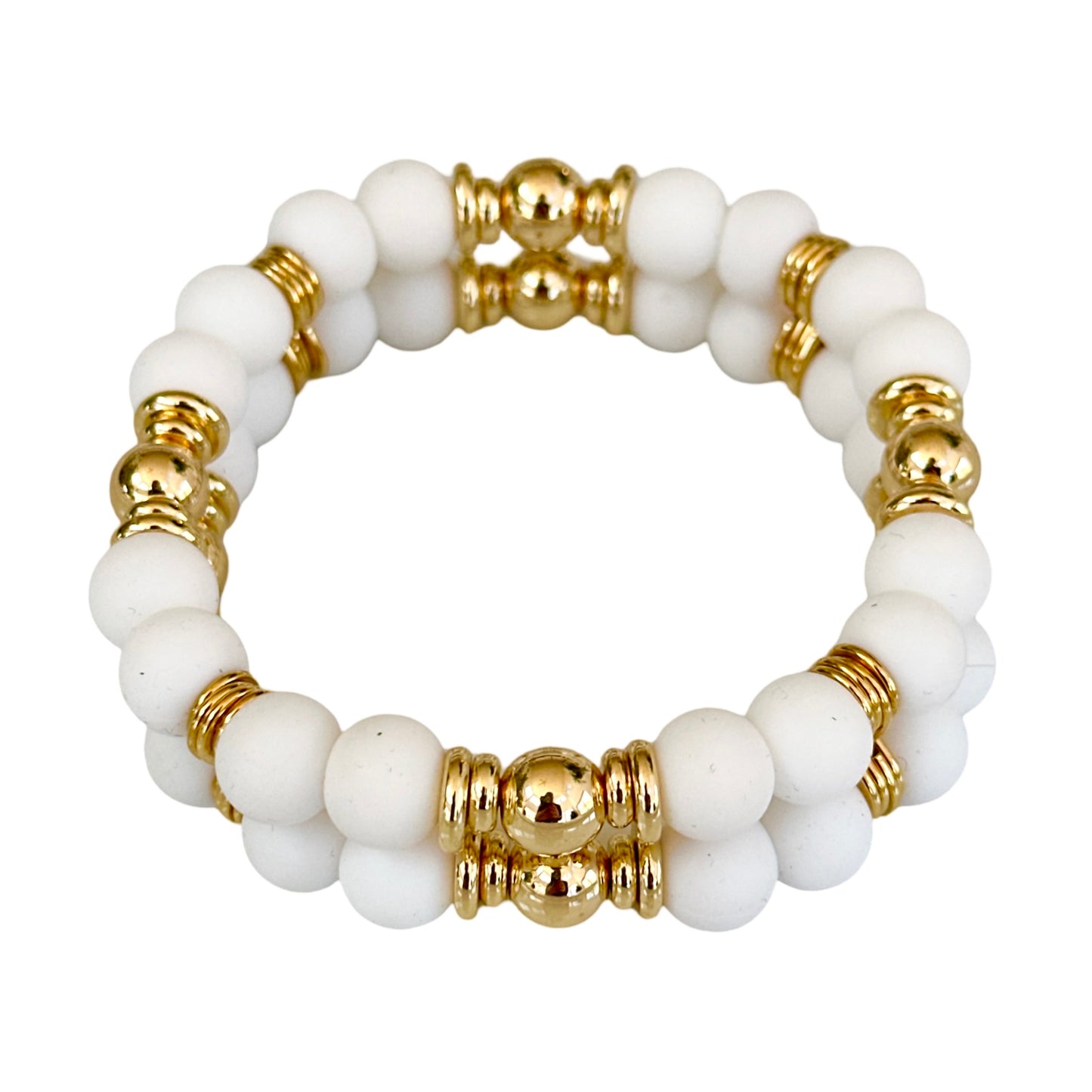 WHITE AND GOLD CUFF