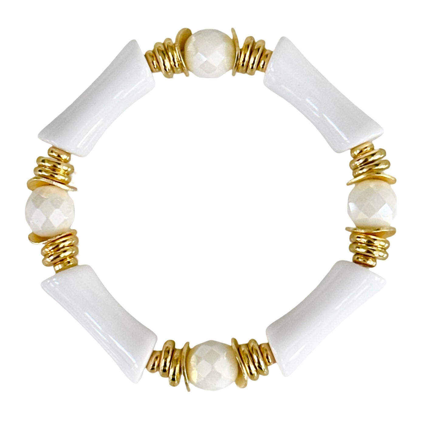 WHITE AND GOLD LINK BRACELET