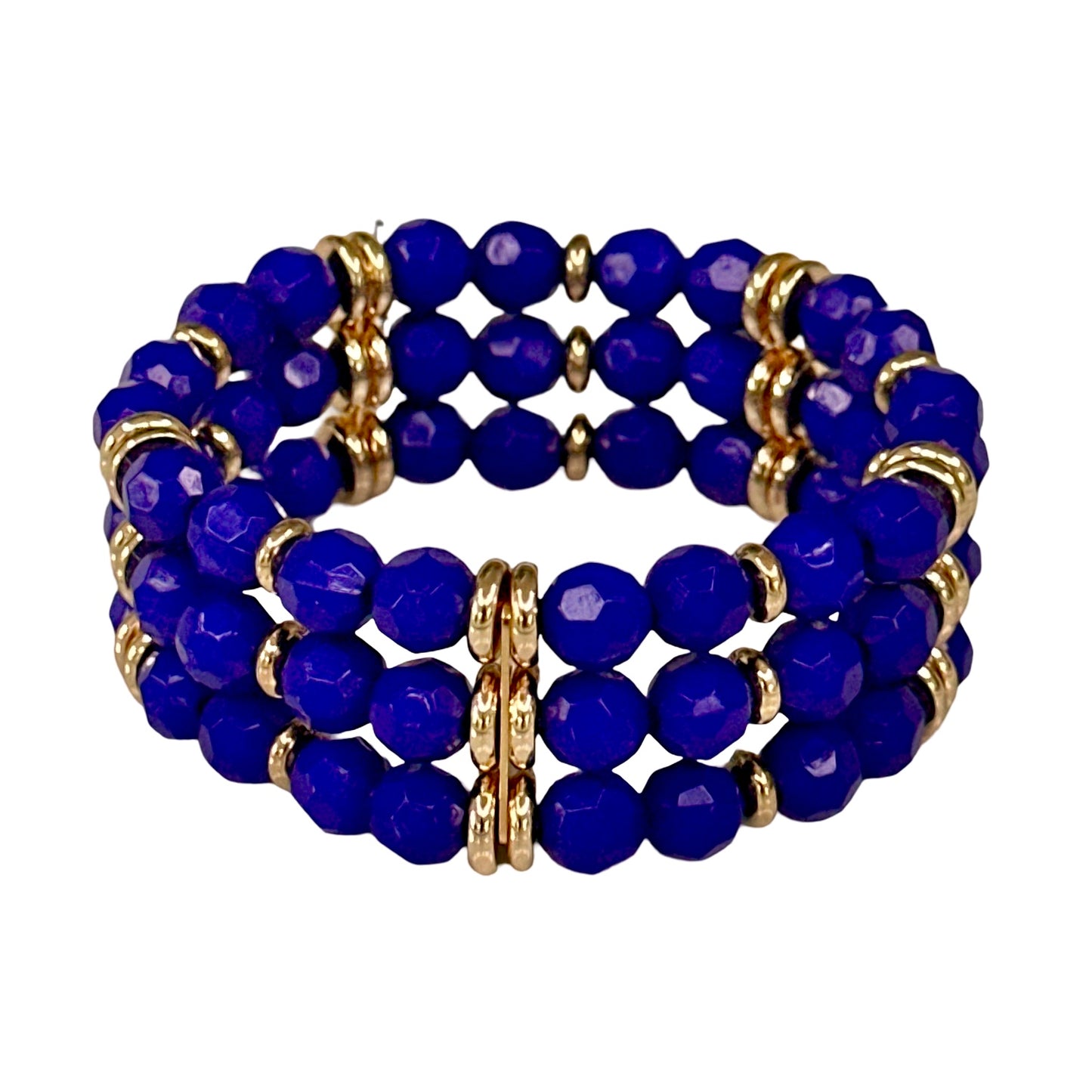 ROYAL BLUE AND GOLD TRIPLE CUFF