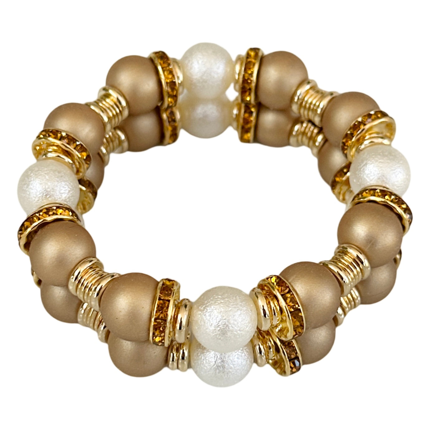 MATTE GOLD AND IVORY CUFF WITH GOLD ACCENTS