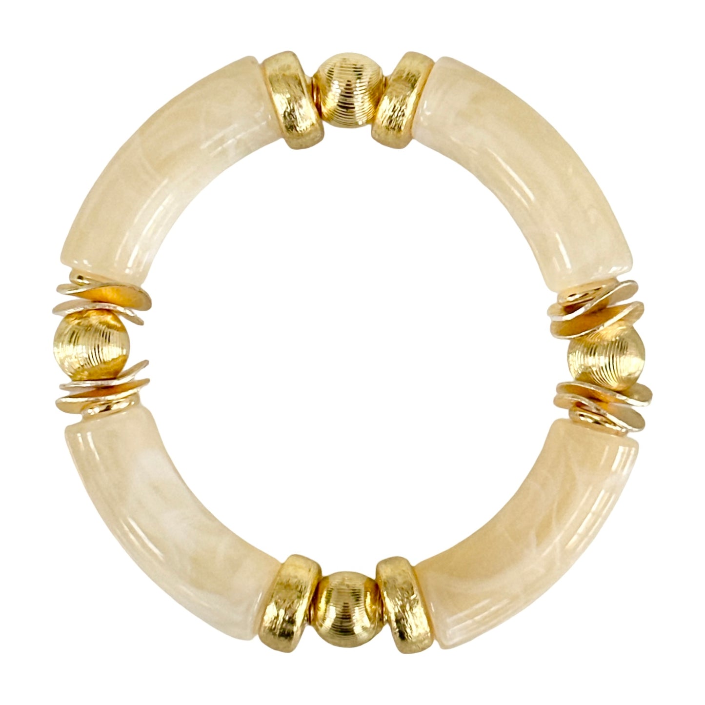 MARBLED CREAM AND GOLD LINK BRACELET