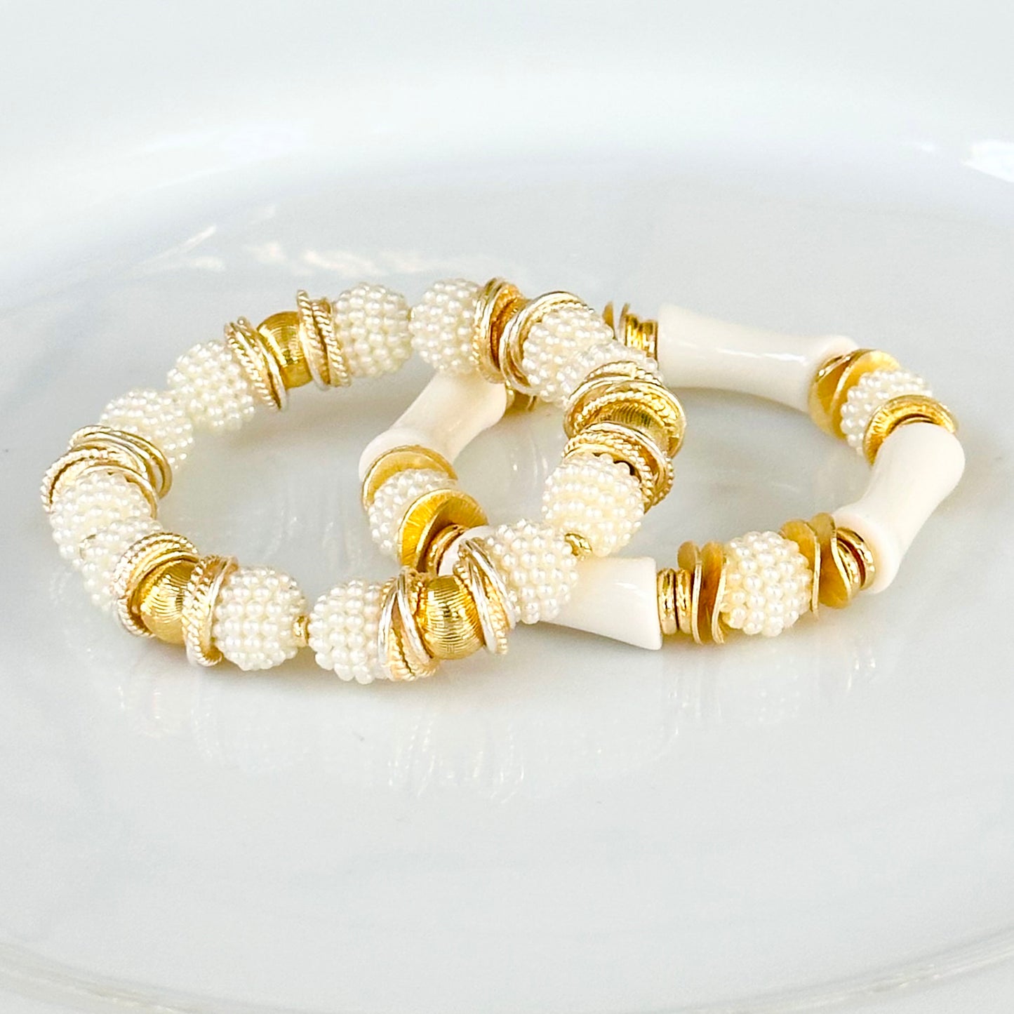 IVORY AND BERRY LINK BRACELET