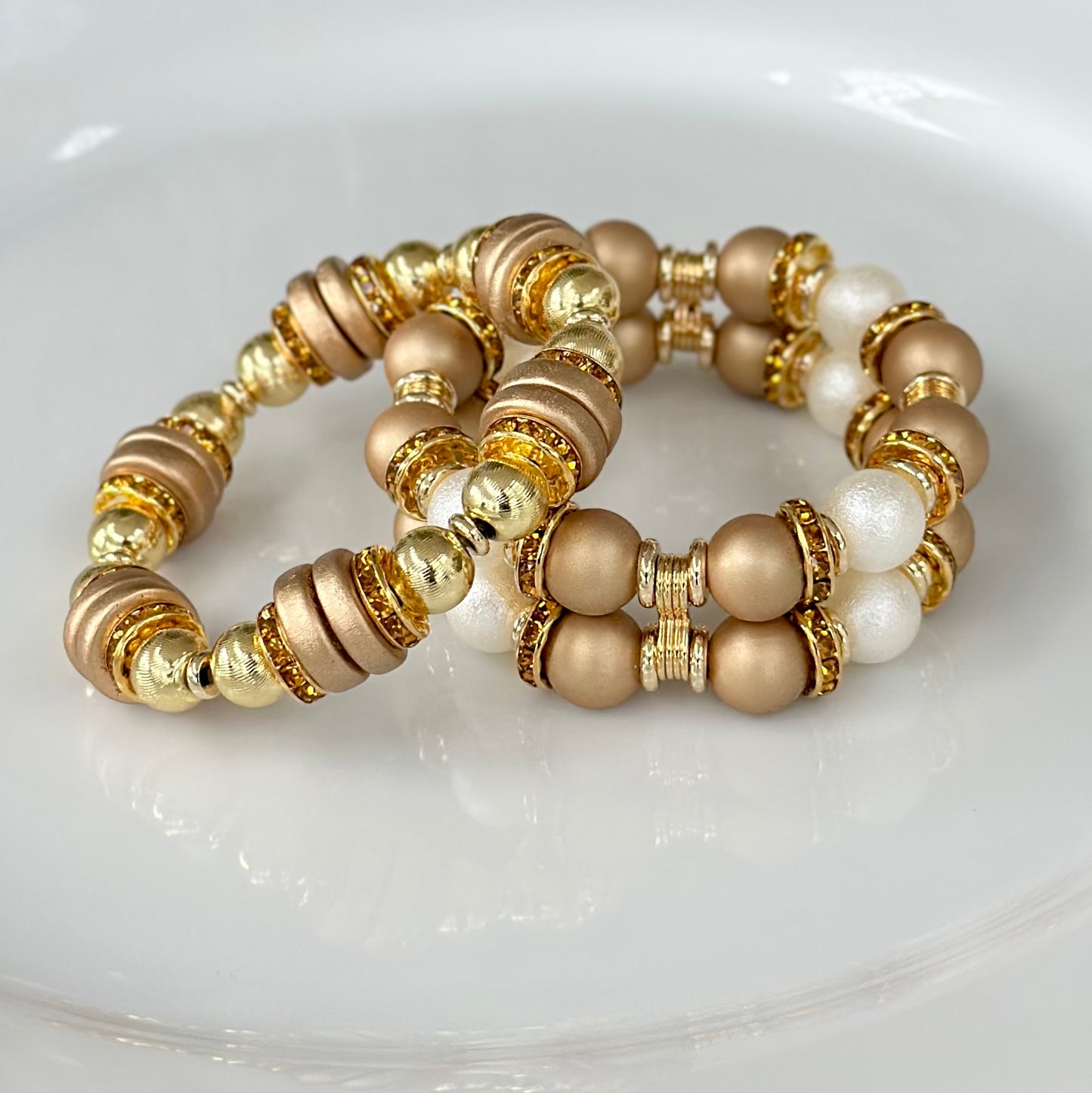 GOLD AND BRUSHED DARK GOLD WOOD BANGLE
