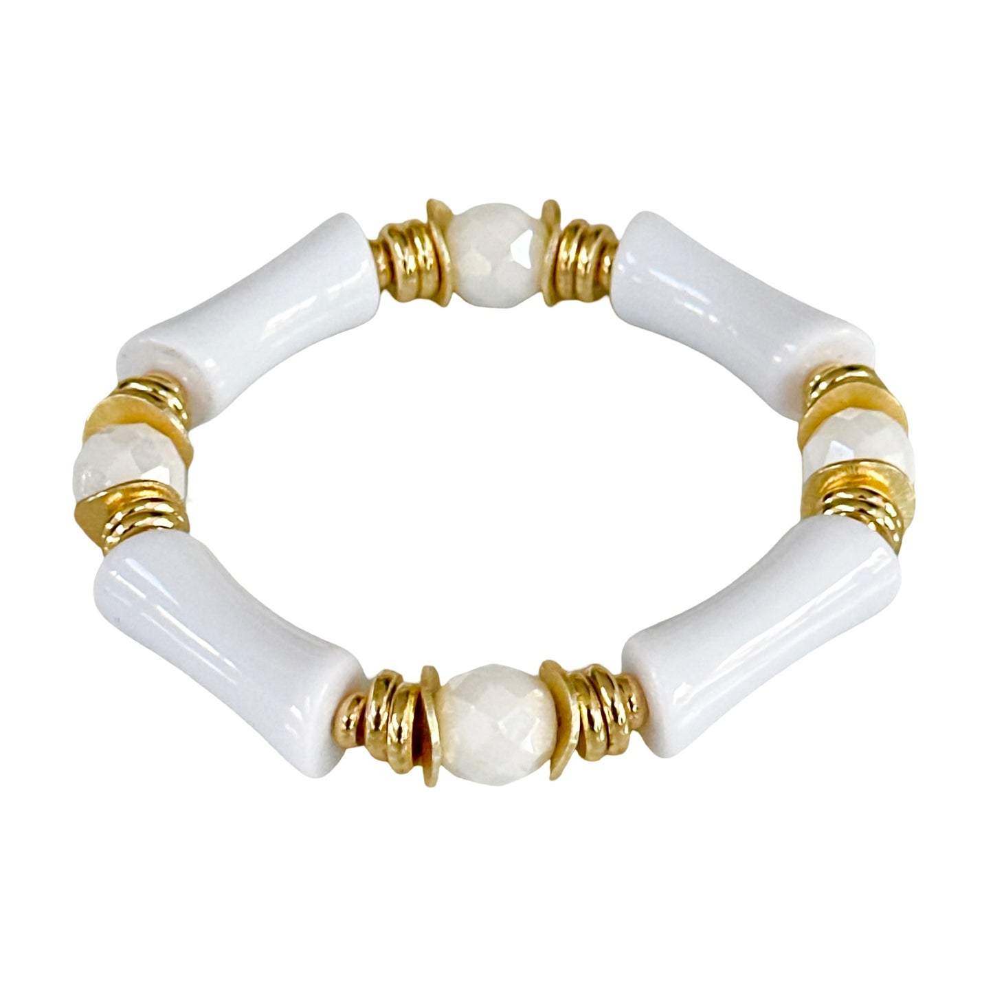 WHITE AND GOLD LINK BRACELET