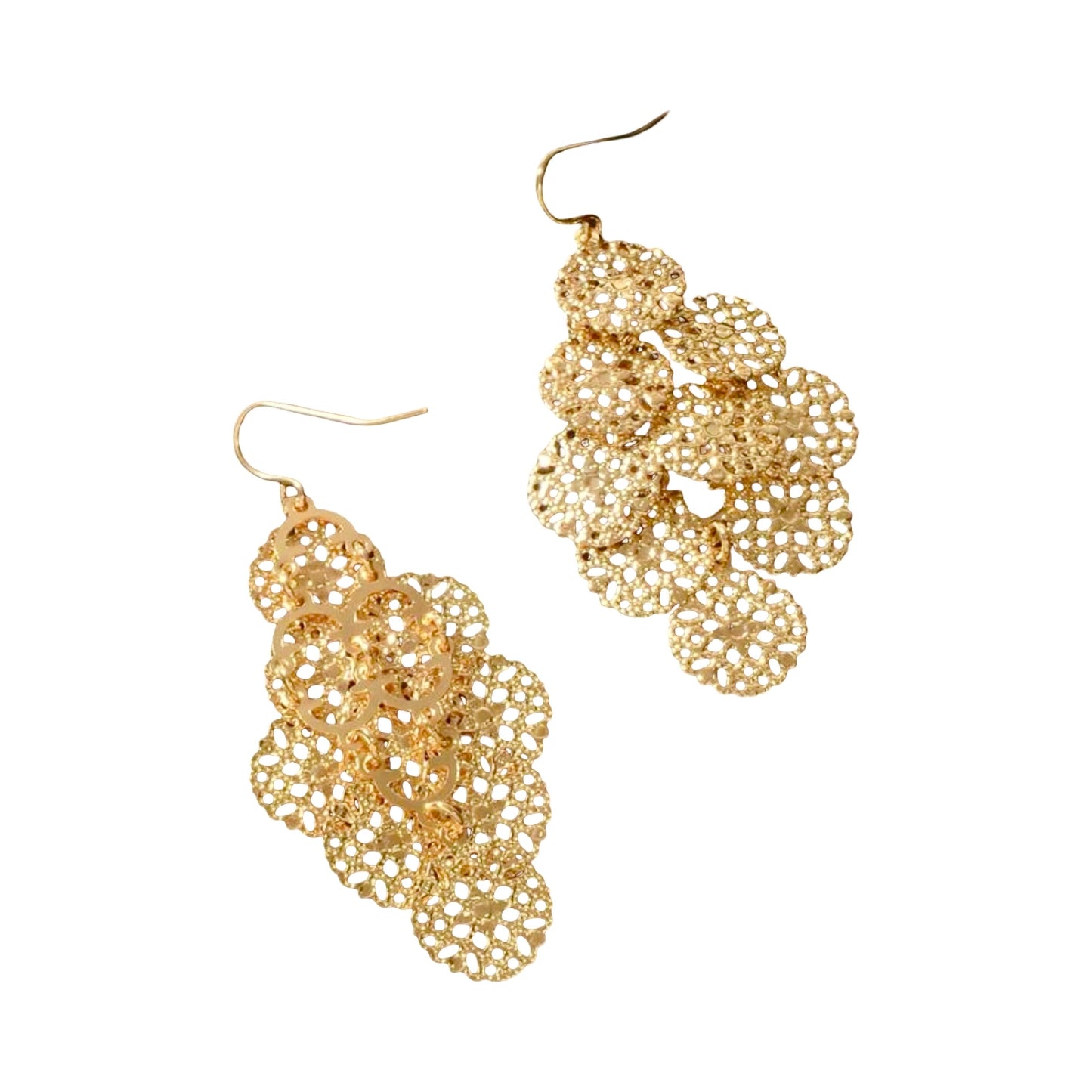 TEXTURED DISC DANGLE EARRING