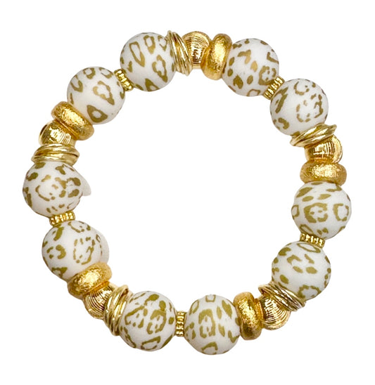 GOLD LEOPARD BANGLE WITH GOLD ACCENTS