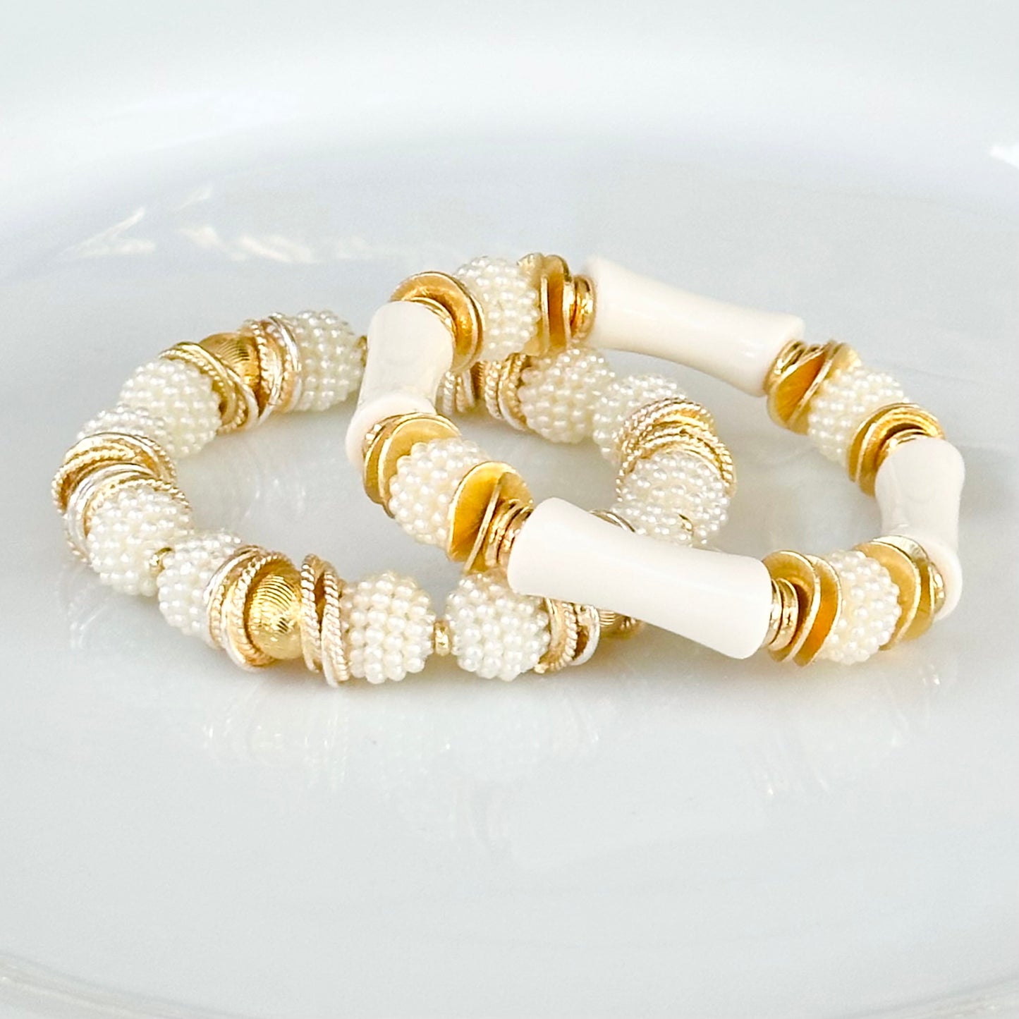 IVORY AND BERRY LINK BRACELET