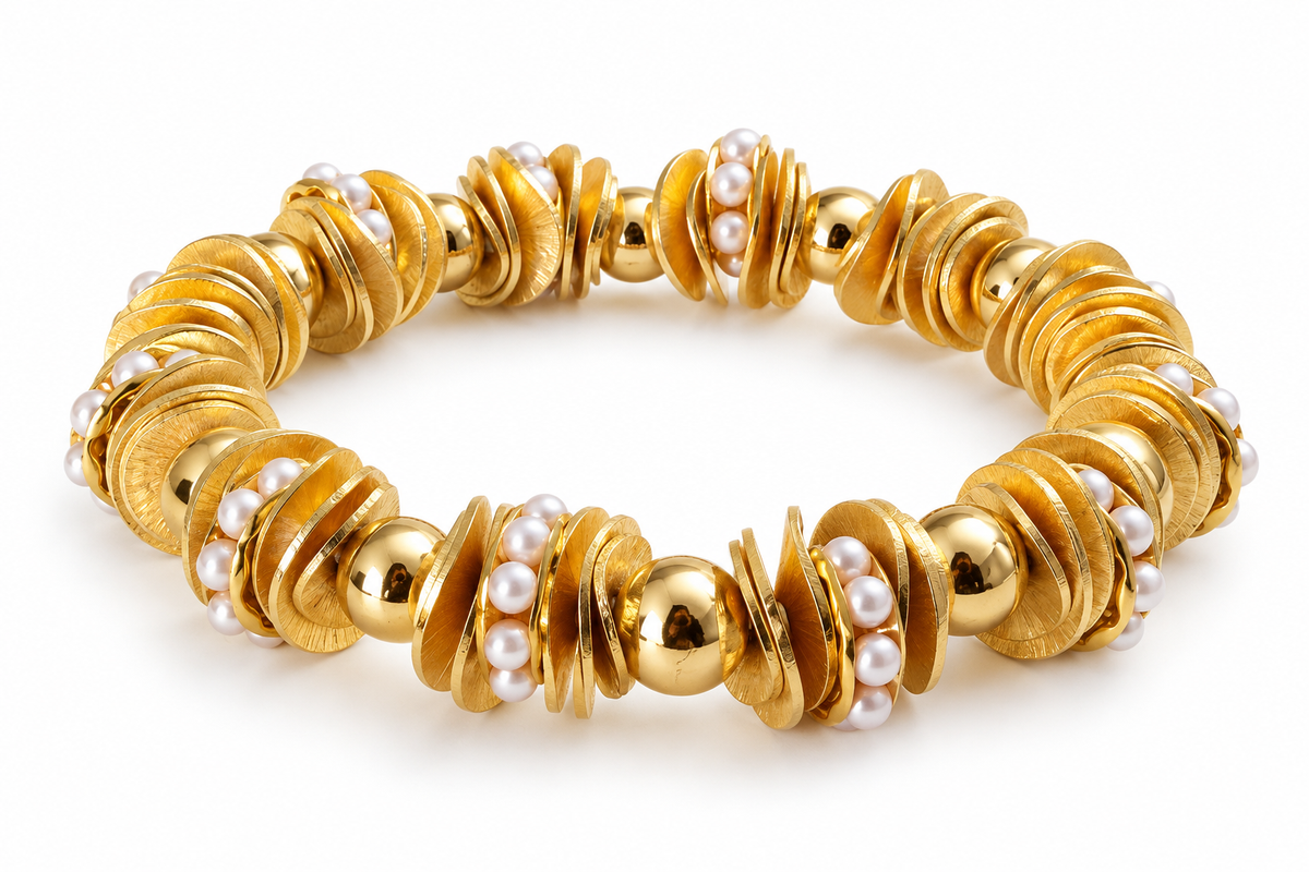 THE GILDED PEARL BANGLE