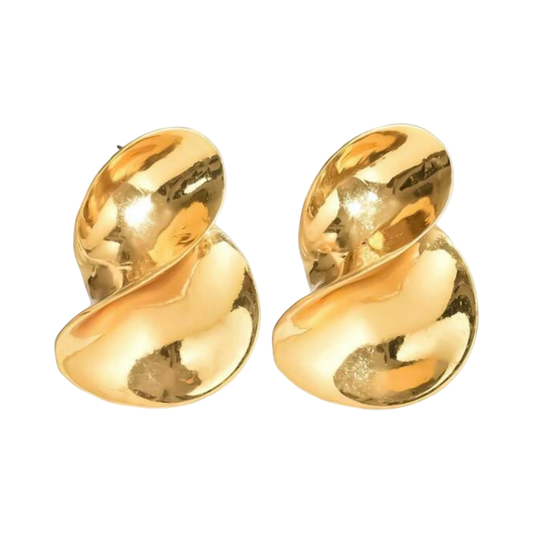 GOLD CURVE 8 EARRING