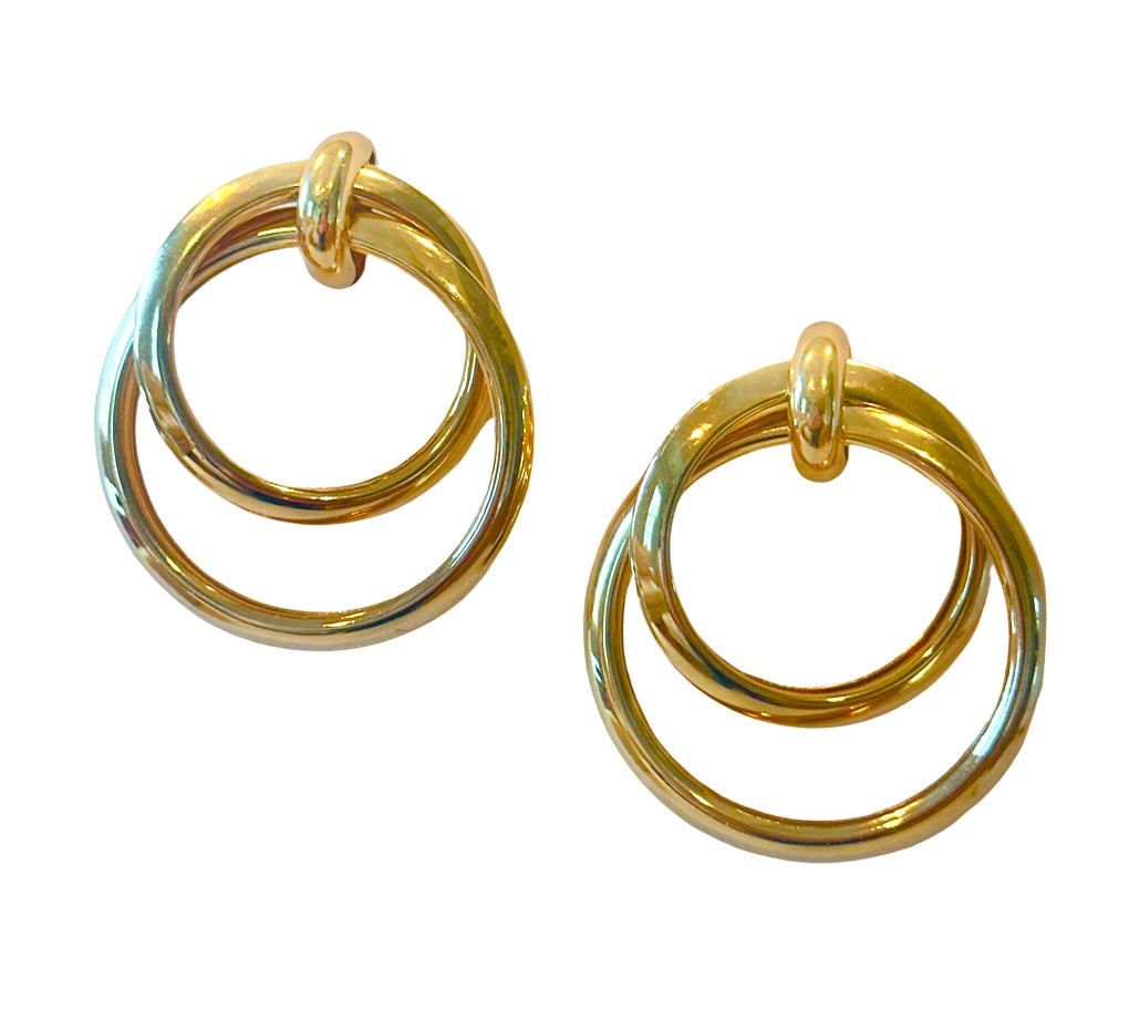 GOLD LARGE DOUDLE HOOP EARRING