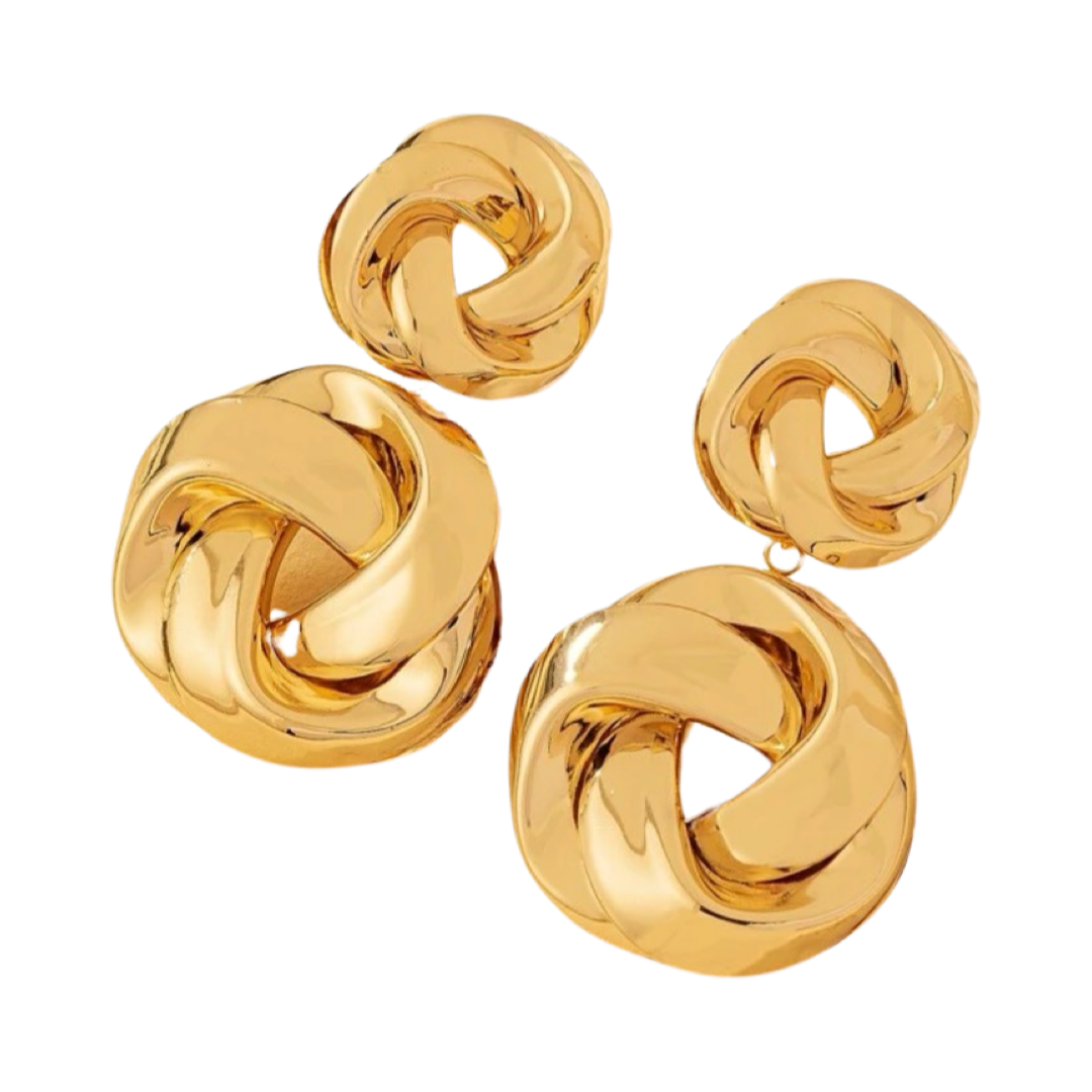 GOLD LARGE DOUBLE KNOT EARRING