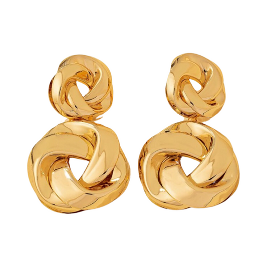 GOLD LARGE DOUBLE KNOT EARRING