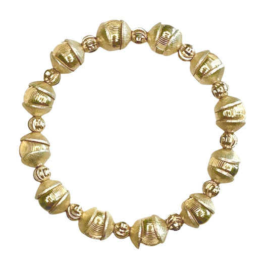SATIN GOLD CAPPED MINI BANGLE