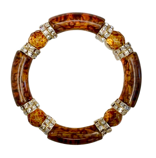 LEOPARD TORTOISE SHELL WITH GOLD LINK BRACELET