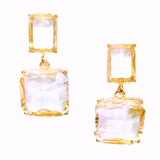 LUCITE AND GOLD POST EARRING
