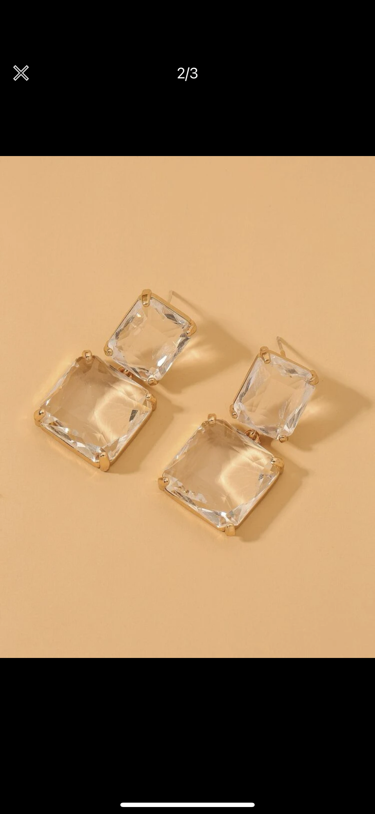 LUCITE AND GOLD POST EARRING